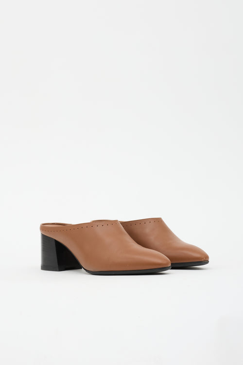 Hermès Leather Perforated Mule