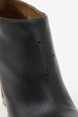 Hermès Leather Perforated Ankle Boot