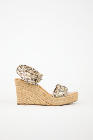 Hermès Leather Sofia Espadrille Wedge Sandal