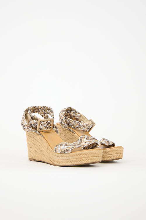 Hermès Leather Sofia Espadrille Wedge Sandal