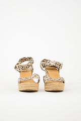 Hermès Leather Sofia Espadrille Wedge Sandal