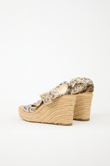 Hermès Leather Sofia Espadrille Wedge Sandal