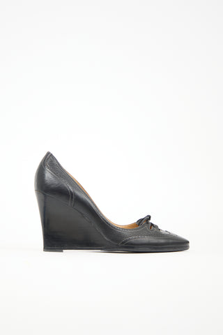 Hermès Leather Wedge Heel