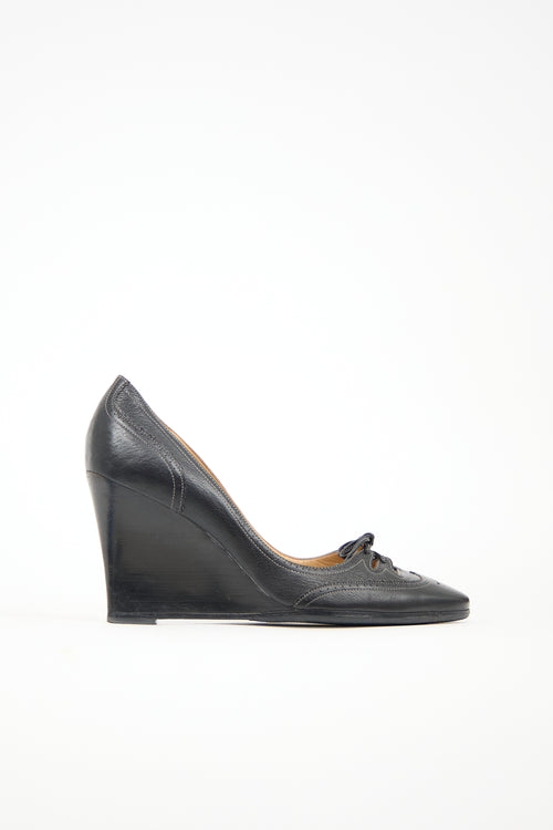 Hermès Leather Wedge Heel