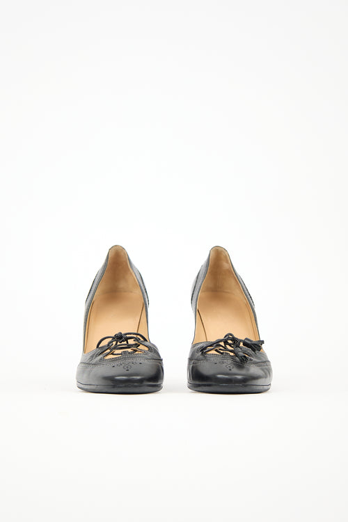 Hermès Leather Wedge Heel