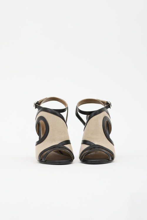 Hermès Leather & Canvas Rafaella Sandal