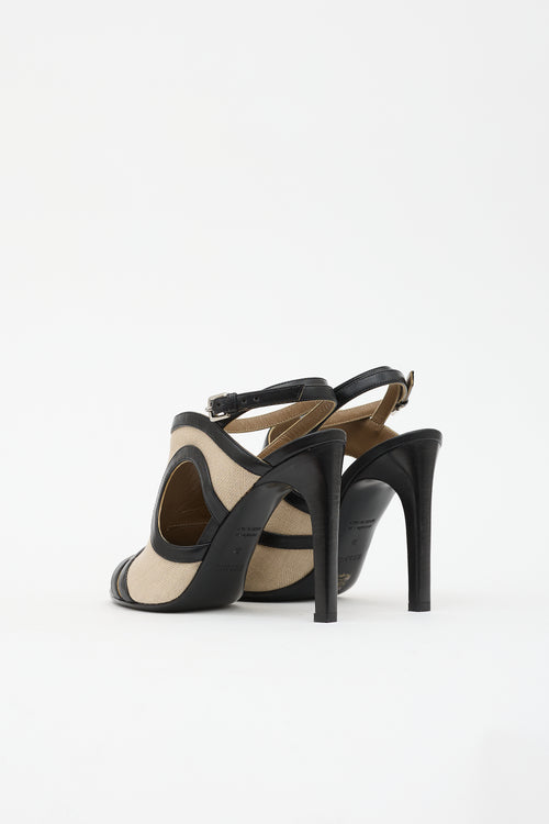 Hermès Leather & Canvas Rafaella Sandal