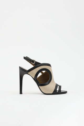 Hermès Leather & Canvas Rafaella Sandal