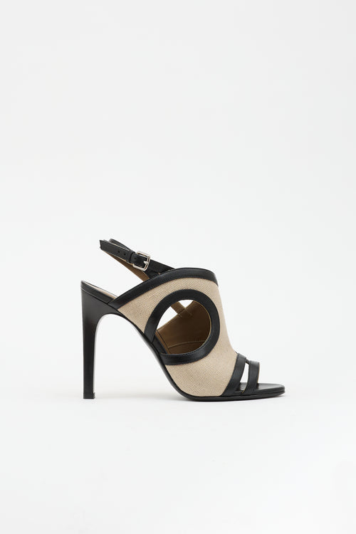 Hermès Leather & Canvas Rafaella Sandal