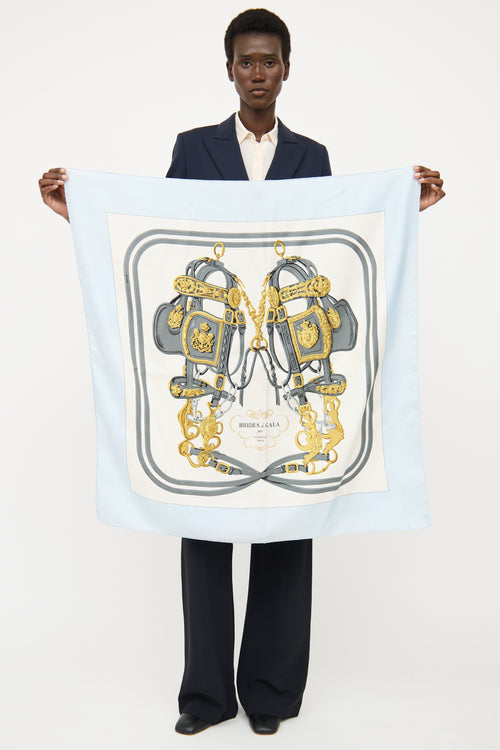 Hermès Blue Brides De Gala Silk Scarf