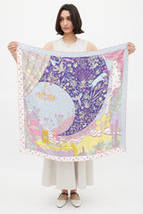 Hermès Light Blue & Multicolour Le Premier Chant Silk Scarf