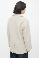 Hermès Light Grey Cashmere Double Breasted Coat