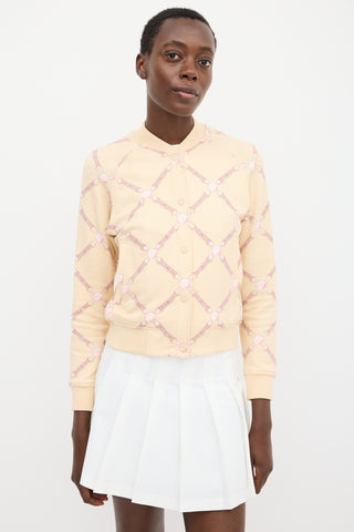 Hermès Light Yellow & Pink Cotton Grand Tralala Printed Bomber Jacket