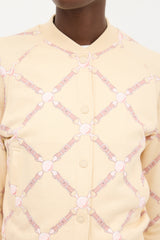 Hermès Light Yellow & Pink Cotton Grand Tralala Printed Bomber Jacket