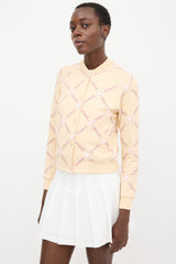Hermès Light Yellow & Pink Cotton Grand Tralala Printed Bomber Jacket