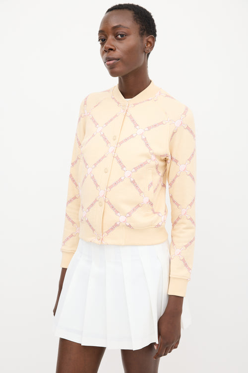 Hermès Light Yellow & Pink Cotton Grand Tralala Printed Bomber Jacket