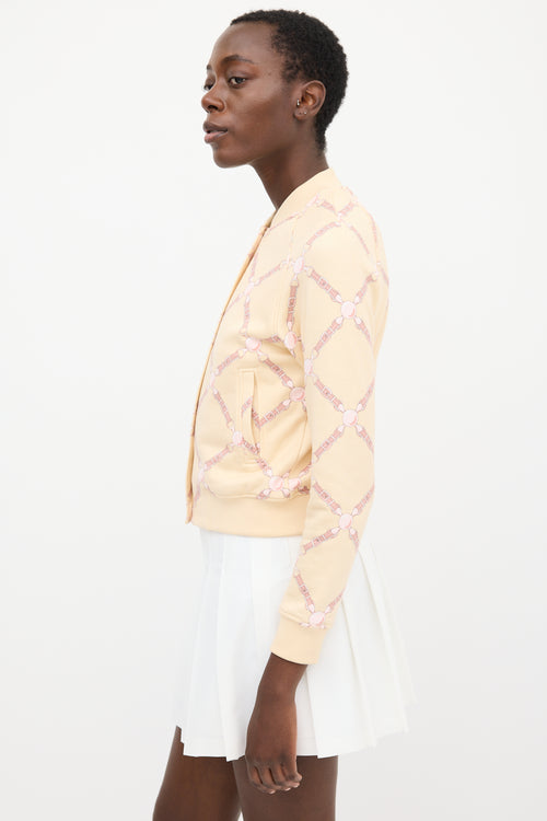 Hermès Light Yellow & Pink Cotton Grand Tralala Printed Bomber Jacket