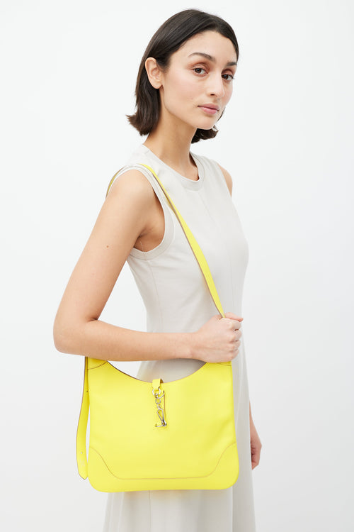 Hermès 2020 Lime Evercolor & Silver Trim I 30 Shoulder Bag