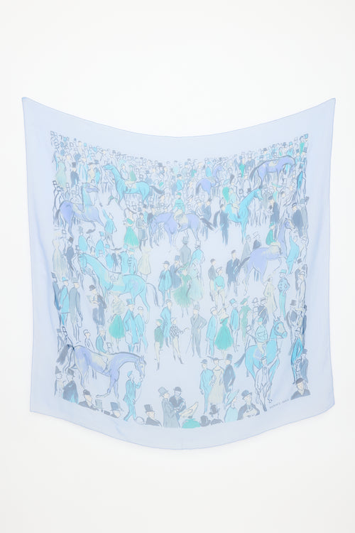 Hermès Mousseline Paddock Carré 145 Scarf