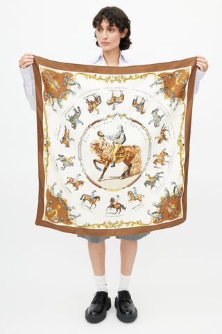 Hermès Multi Silk Les Figures D'Equitation 90 Scarf