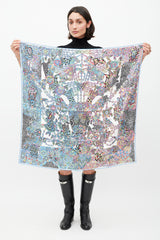 Hermès White & Multicolour La Legende de la Foret 90 Scarf