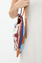 Hermès Brown & Blue Silk City Bag
