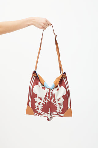 Hermès Brown & Blue Silk City Bag
