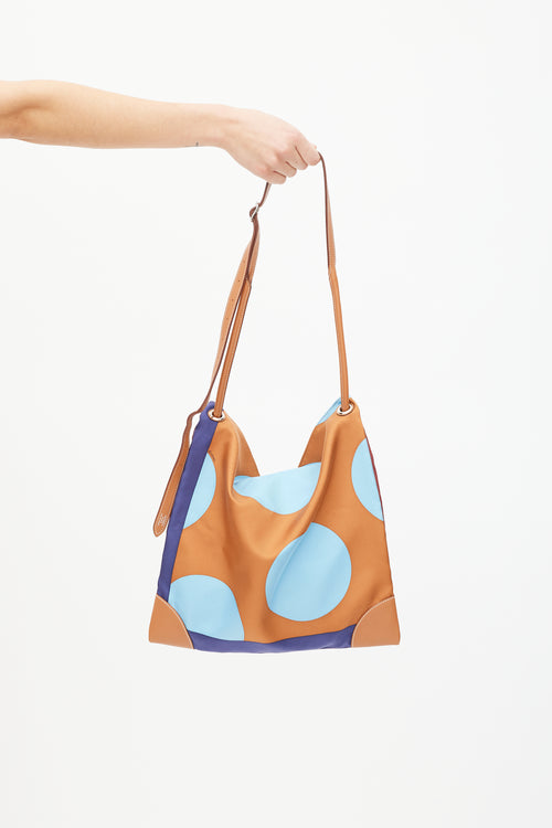 Hermès Brown & Blue Silk City Bag