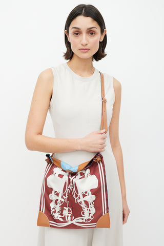 Hermès Brown & Blue Silk City Bag