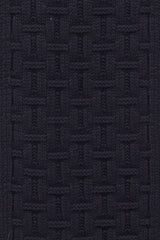 Hermès Navy Cashmere Knit Intarsia Scarf