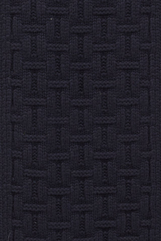 Hermès Navy Cashmere Knit Intarsia Scarf