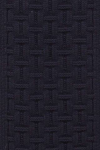 Hermès Navy Cashmere Knit Intarsia Scarf
