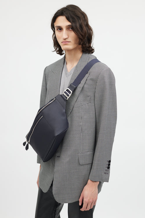 Hermès Navy Cristobal Leather Cityslide Belt Bag