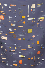 Hermès Navy & Multicolour Silk Carre en Boucles 90 Scarf