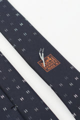 Hermès Navy & Multi Silk H Scintillant Tie