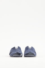 Hermès Navy Suede Oasis Heel
