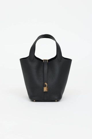 Noir Clemence Picotin Lock 18 Bag