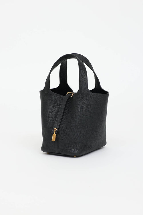 Noir Clemence Picotin Lock 18 Bag