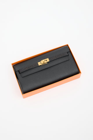 Hermès Noir Epsom & Exotic Leather Kelly Classique To Go Touch Bag