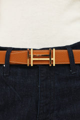 Hermès H au Carre Noir & Gold 32mm Belt