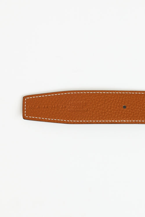 Hermès H au Carre Noir & Gold 32mm Belt