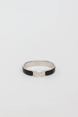 Hermès Palladium Noir Clic H PM Bracelet