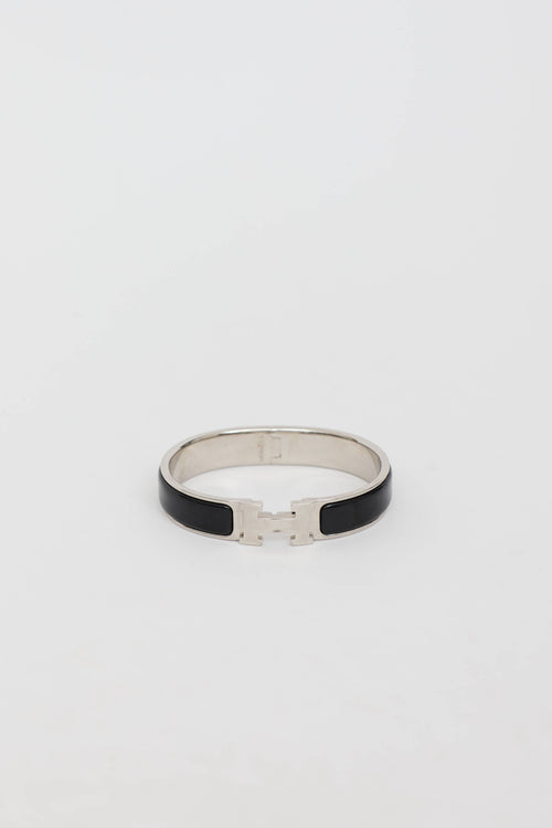 Hermès Palladium Noir Clic H PM Bracelet