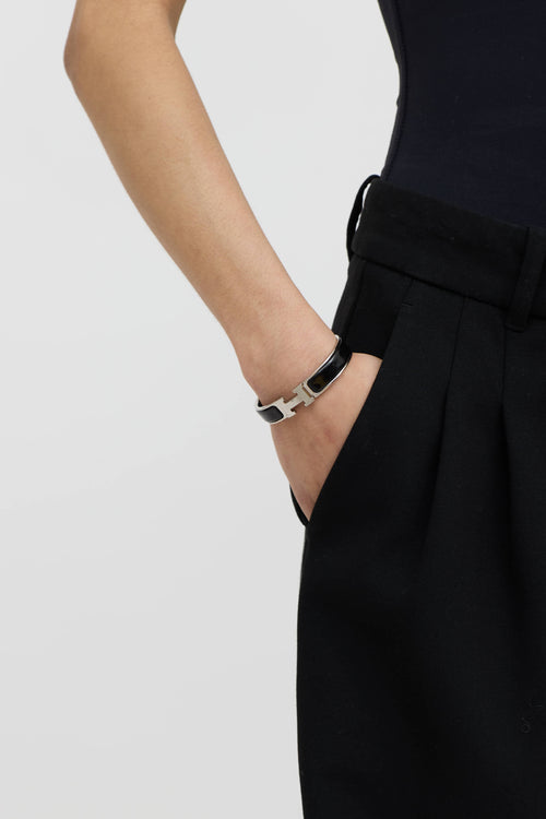 Hermès Palladium Noir Clic H PM Bracelet
