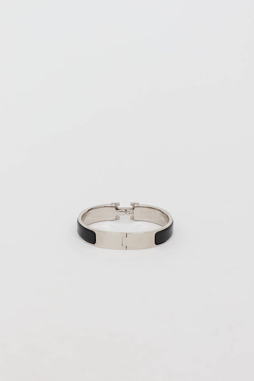 Hermès Palladium Noir Clic H PM Bracelet