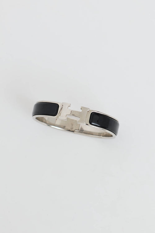 Hermès Palladium Noir Clic H PM Bracelet