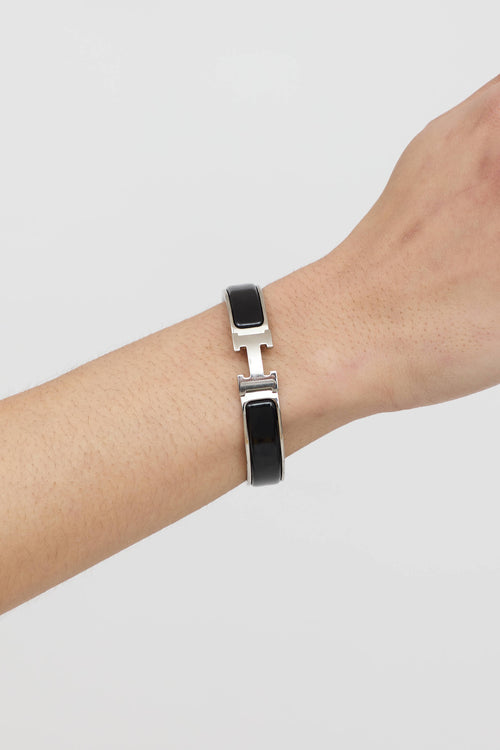 Hermès Palladium Noir Clic H PM Bracelet