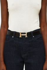 Hermès Noir & Orange H Buckle 32mm Belt