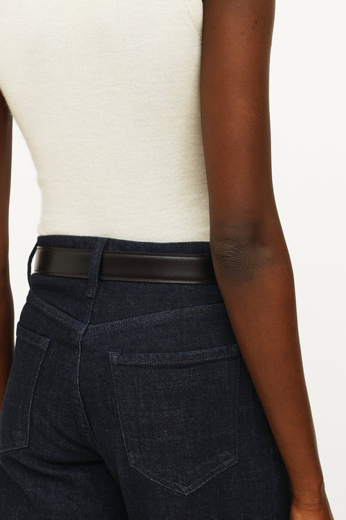 Hermès Noir & Orange H Buckle 32mm Belt