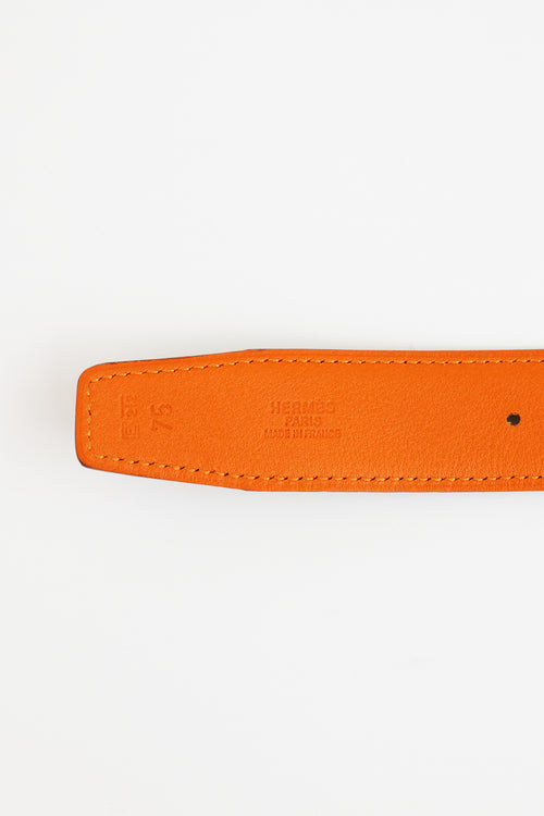 Hermès Noir & Orange H Buckle 32mm Belt